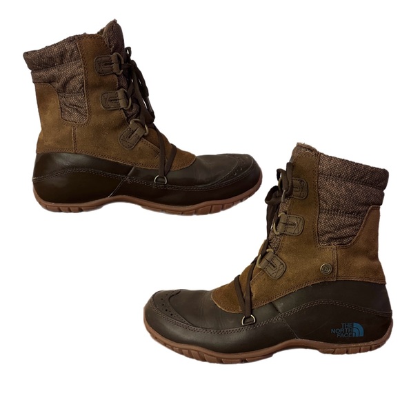 The North Face Nuptse Purna Shorty Boot Brown Women’s Size 8.5 - Picture 3 of 9